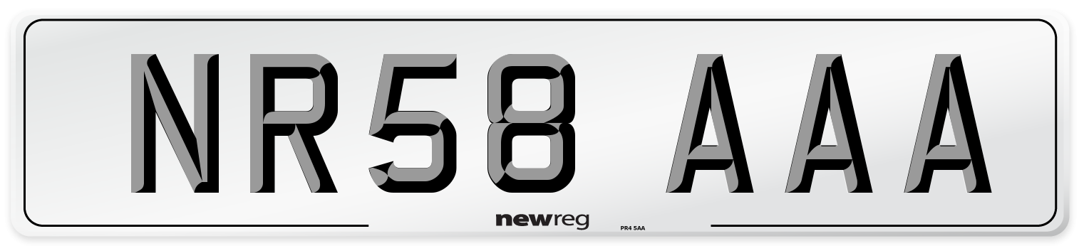 NR58 AAA Number Plate from New Reg